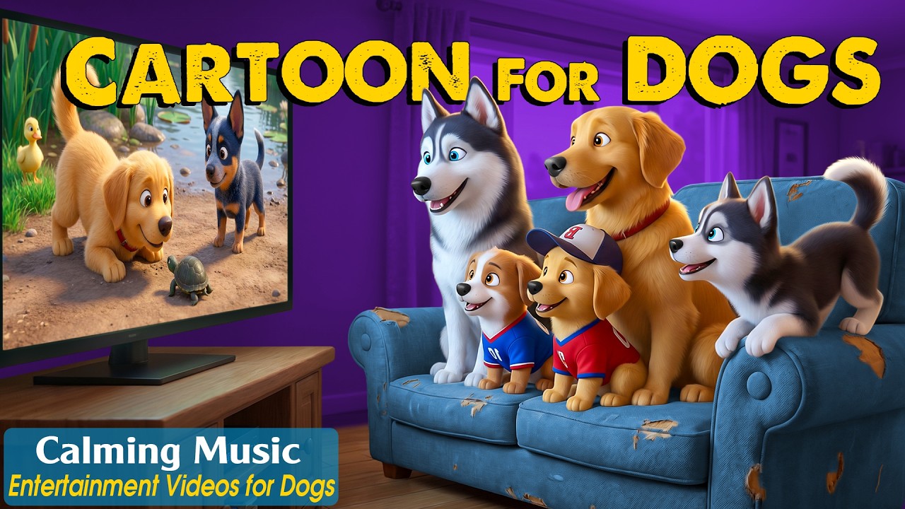 Dog Cartoon: Soothing DOG TV & Calm Videos to Soothe Stressed Dogs Home Alone | Best Music for Dogs
