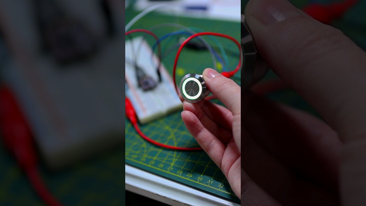 Is this the Most Satisfying Button EVER? It even glows!! #electronics #button #led