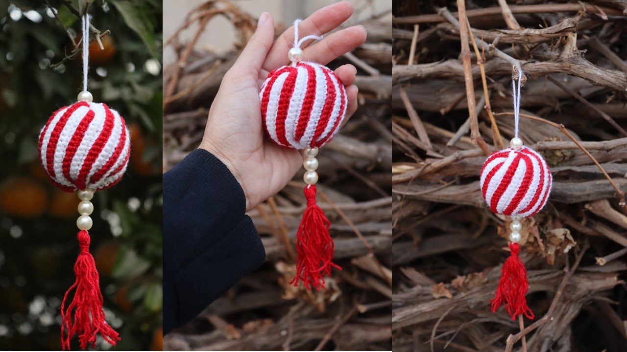 Crochet Christmas ornaments / Crochet tree ornaments/ how to crochet Christmas Ball for tree