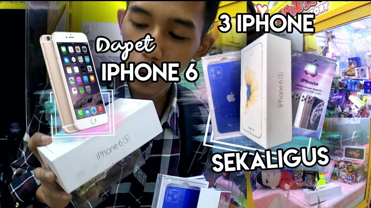 Iphone 6s - Dapet 3 Iphone sekaligus di Mesin Capit Claw Machine Taiwan