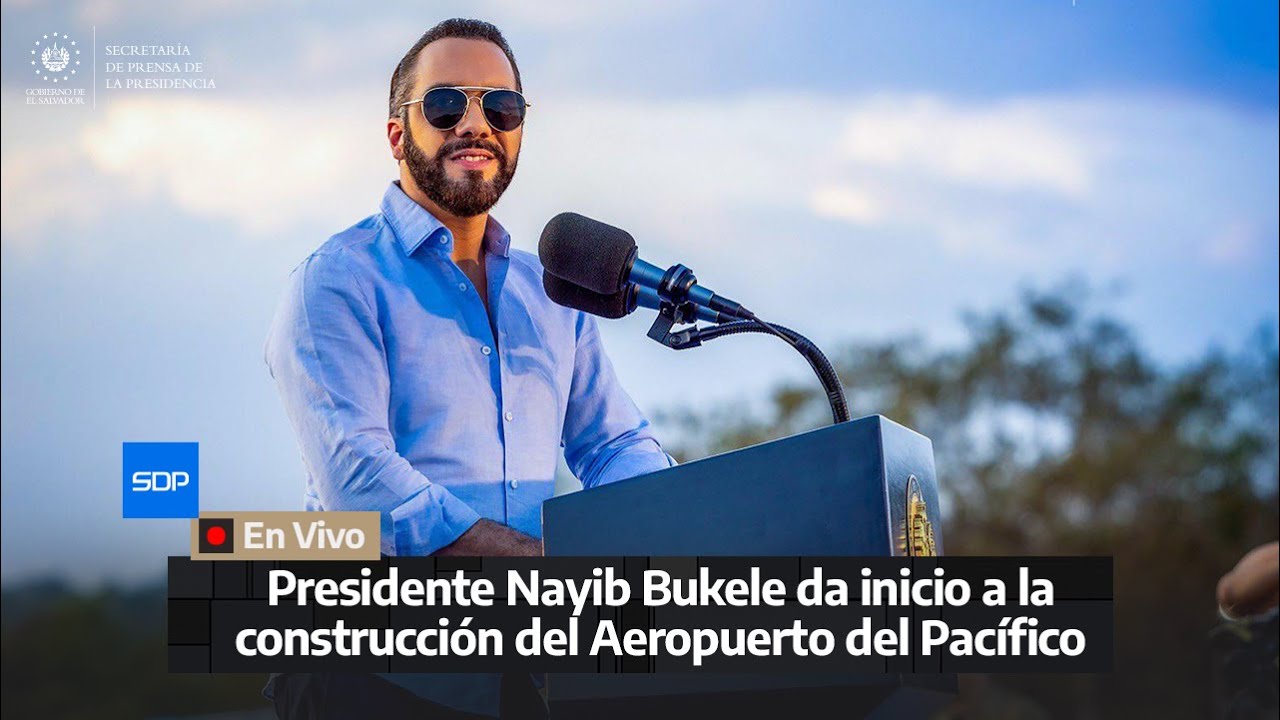 Presidente Nayib Bukele coloca la primera piedra del Aeropuerto del Pacífico