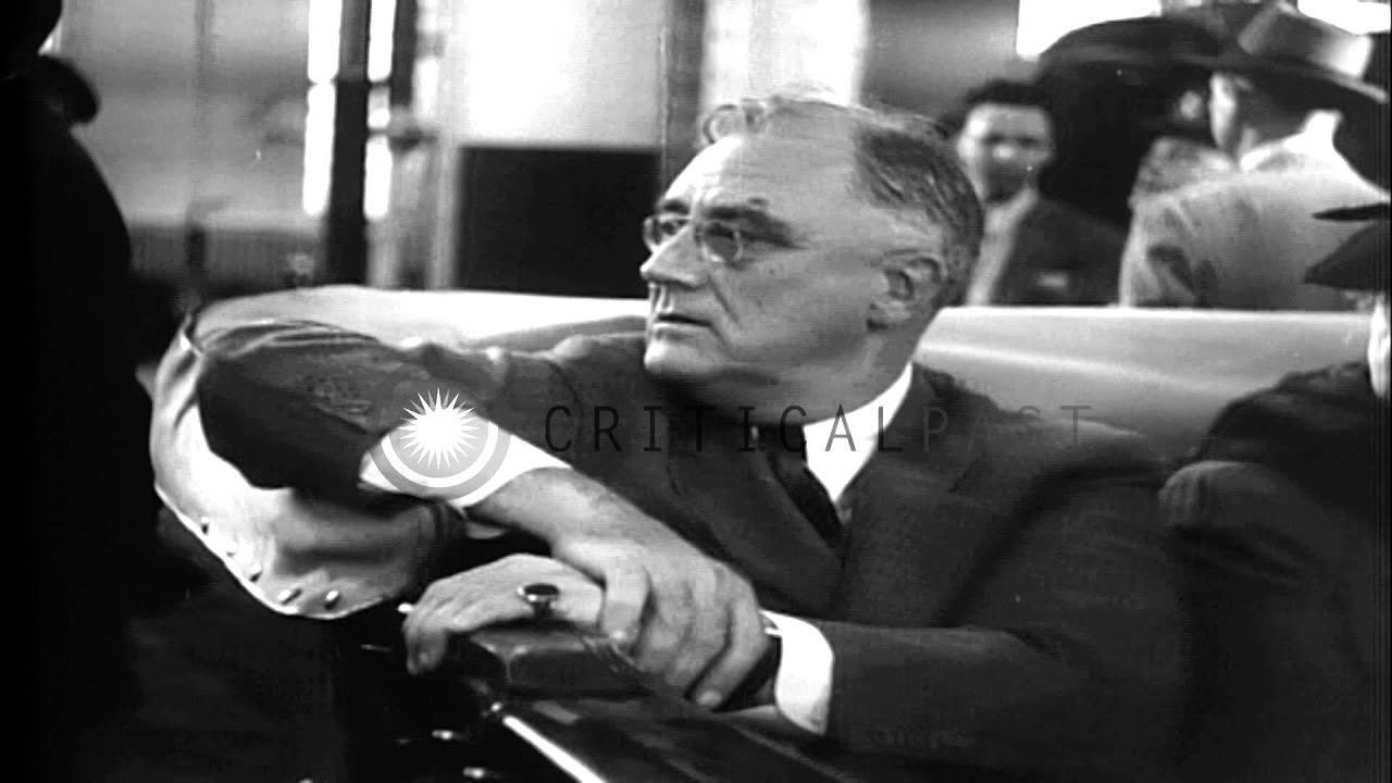 Franklin Delano Roosevelt , Mrs. Eleanor Roosevelt, and Secretary of War, Harry H...HD Stock Footage