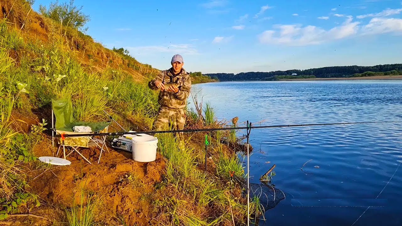 Семейный отдых на природе. Рыбалка с ночевкой на Вятке. Фидер.Быт. Харчо. Приготовление еды. Костер.