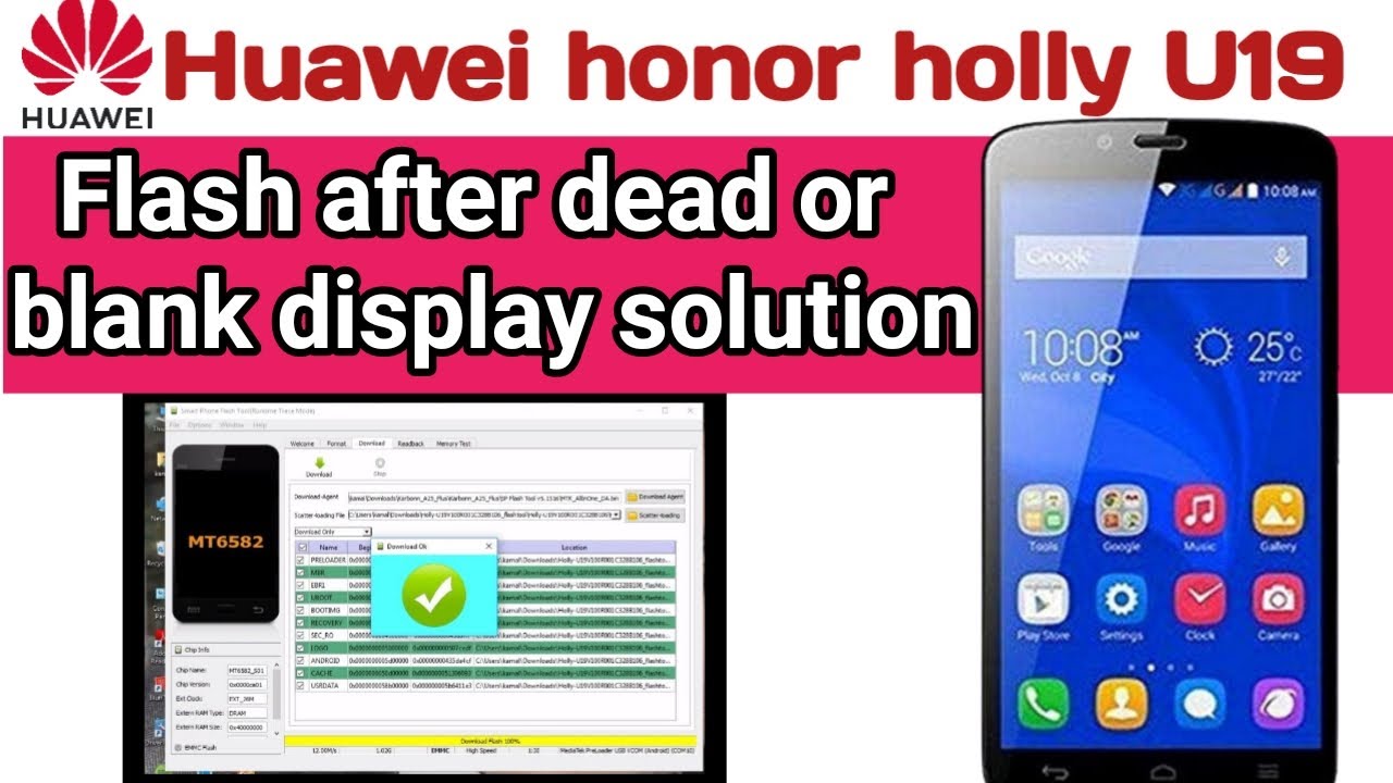 Huawei Honor Holly U19 Flash After Dead and Display Blank Problem Solution 2020