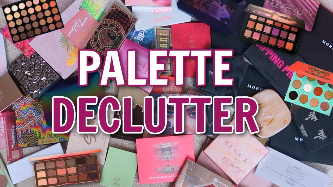 DECLUTTERING MY EYESHADOW PALETTE COLLECTION....oh man this was a task!