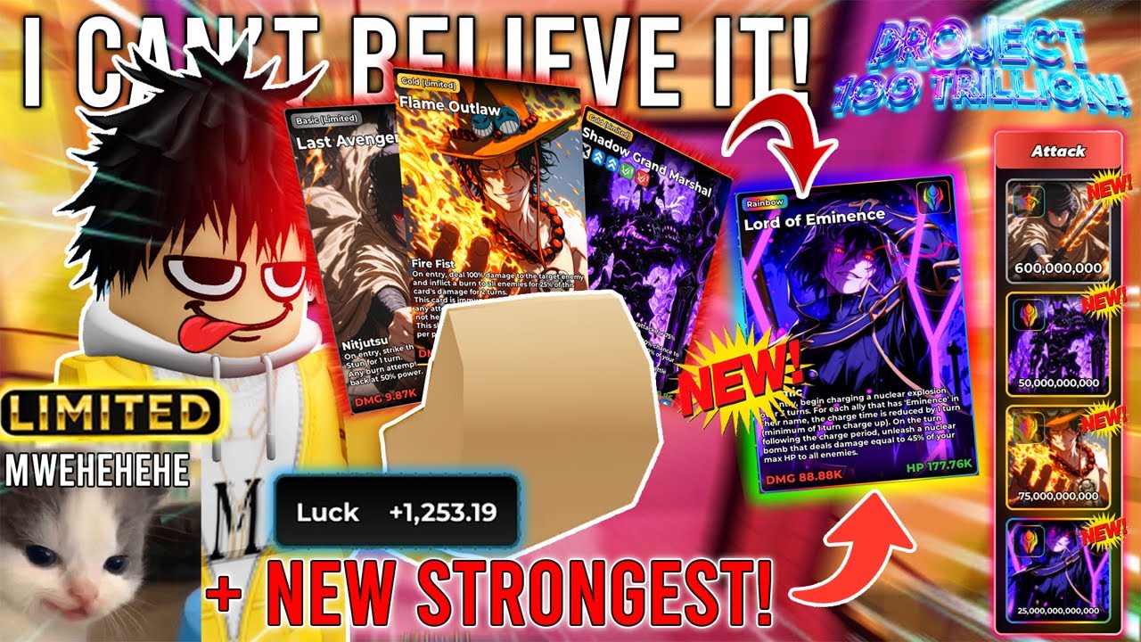 🍀 +1250 LUCK & I GOT ALL NEW LIMITED CARDS!!! in P 100 Trillion! (Pt. 2) Anime Card Clash!