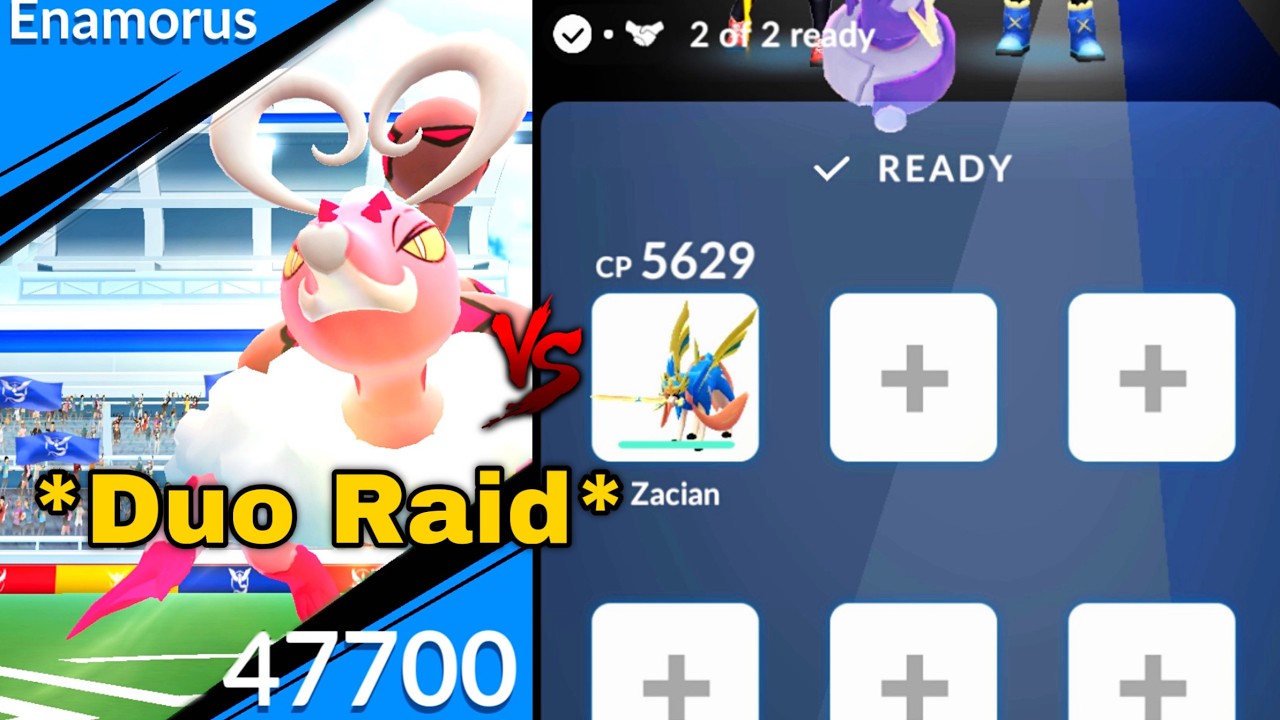 *Duo* ENAMORUS (Therian Forme) With Crowned Zacian in Pokemon GO.