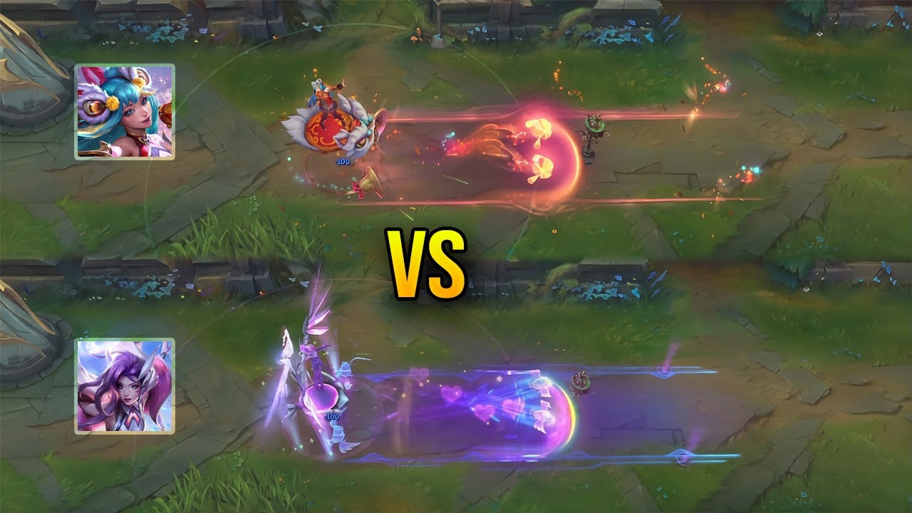 Сравнение скинов Firecracker Seraphine и Battle Dove Seraphine — League of Legends