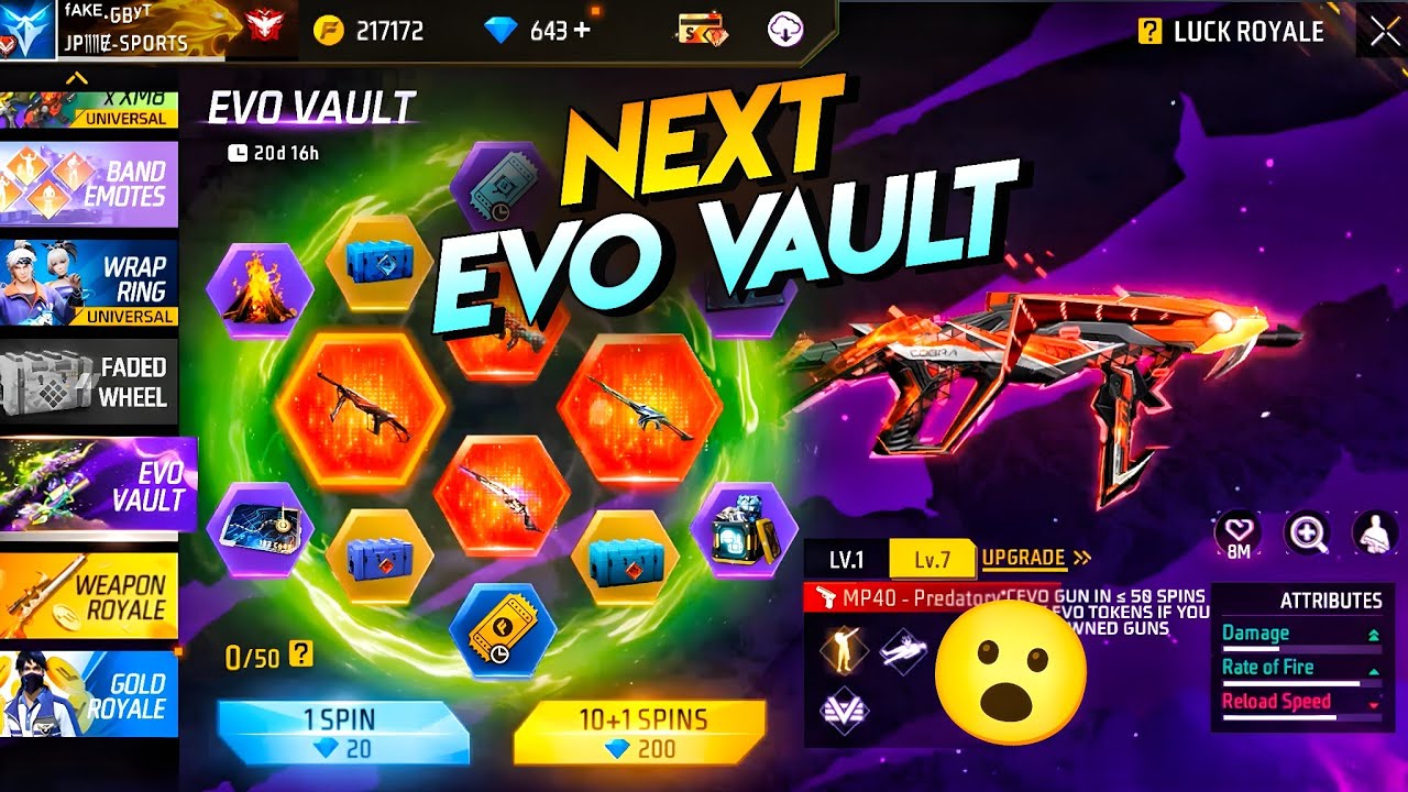 Next Evo Vault Event Free Fire 🤯🥳| free fire new event | ff new event | new event free fire