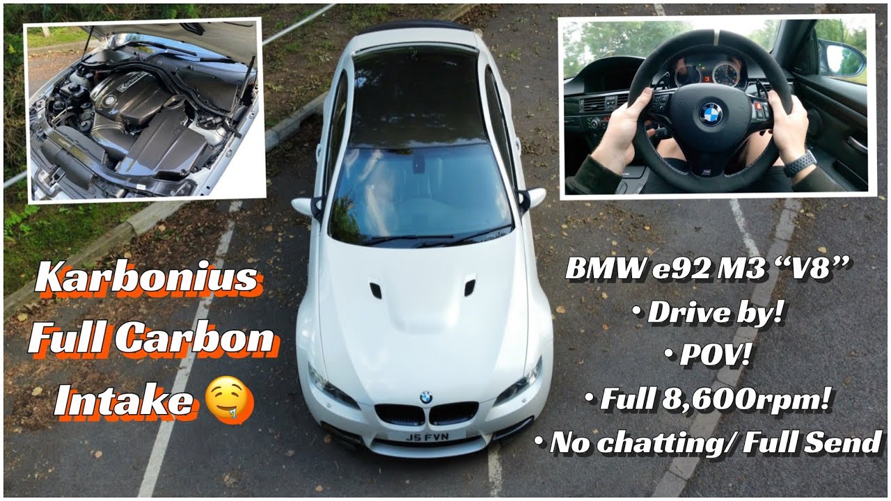 BMW e92 M3 Competition // POV // Karbonious Intake // Flat Out 8,600rpm // Fly by // 4K Filmed