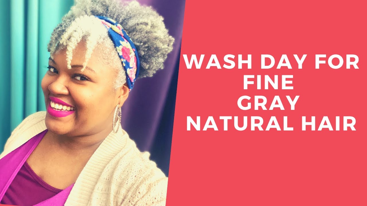 WASH DAY & DETANGLING FINE THIN GRAY NATURAL HAIR| HOW TO CARE FOR GRAY HAIR