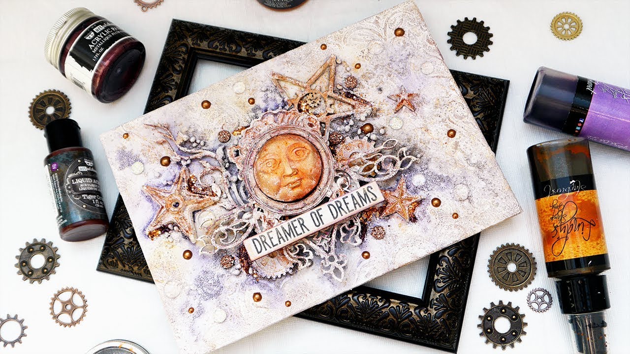 Mixed Media Canvas with The Dusty Attic and Lindy's Gang
