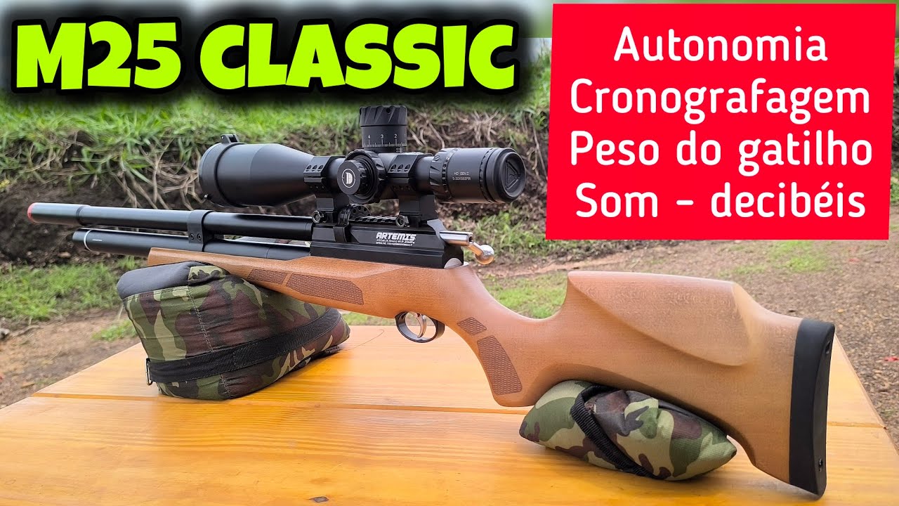 M25W Classic: Autonomia, cronografagem, decibéis e peso do gatilho