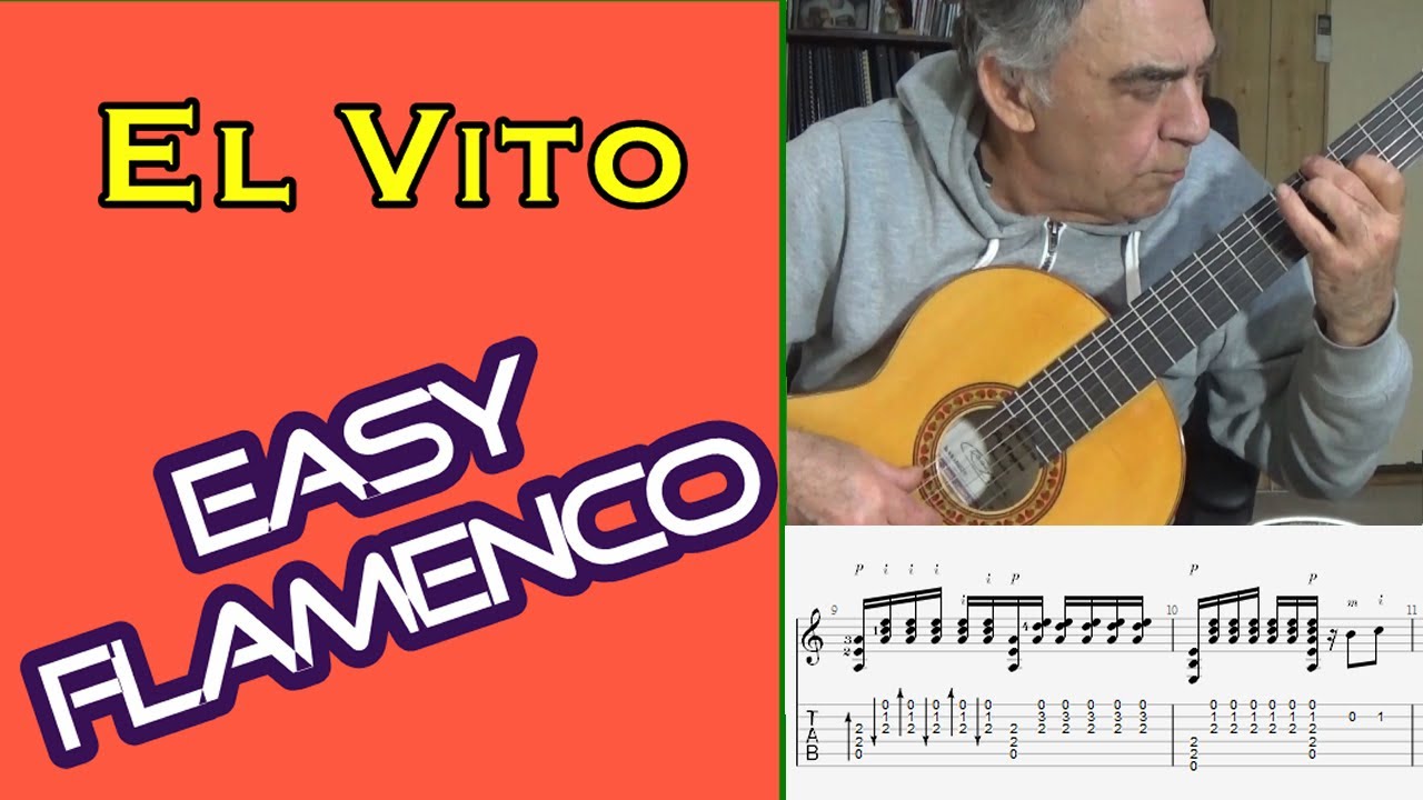 El Vito. Flamenco Guitar - easy solo with tabs