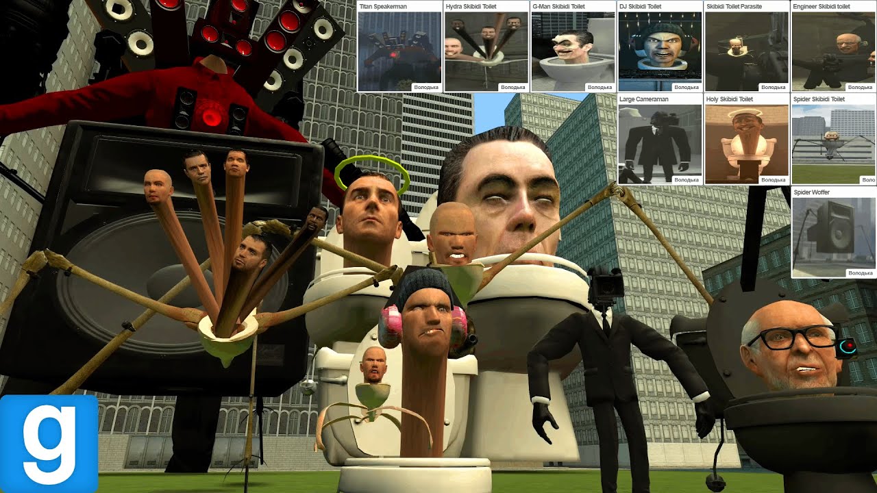 Gmod: Скибиди Туалет - ДЮПЫ // Скибиди Туалеты G-Man, DJ, Инженер, Святой, Паук █ Garry's Mod █