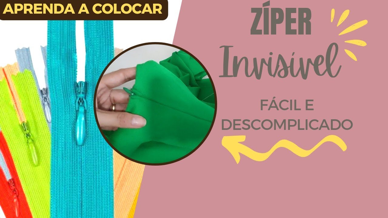 Como colocar zíper invisível- FÁCIL E DESCOMPLICADO.