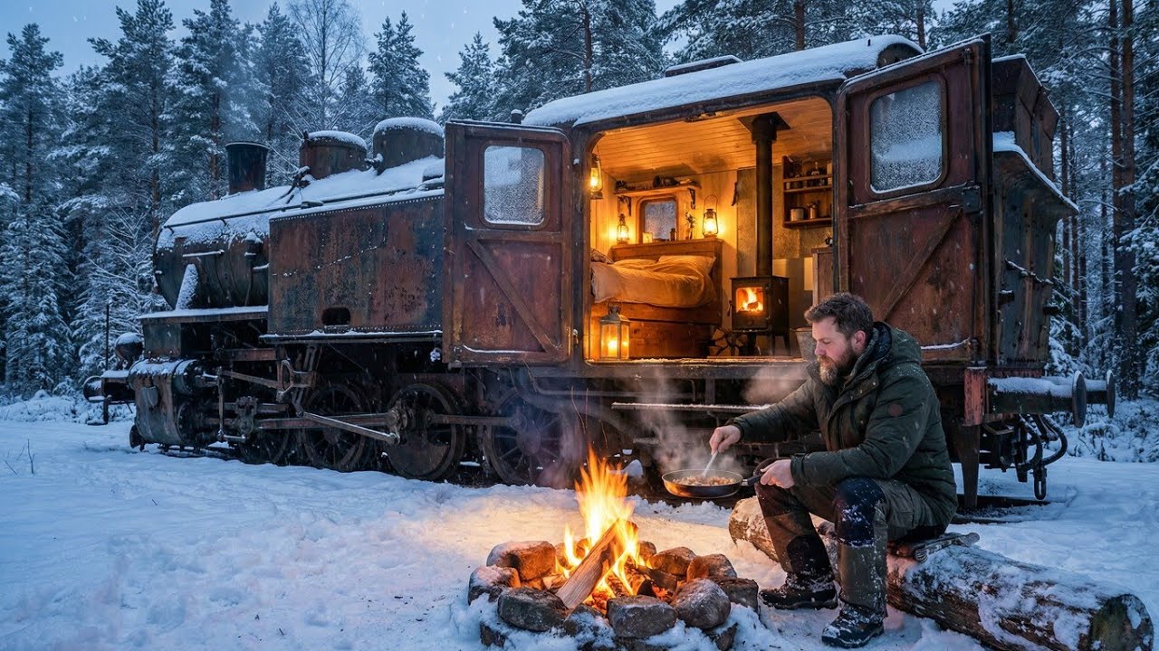 I Turned an Abandoned Steam Locomotive into the Ultimate Winter Survival Shelter