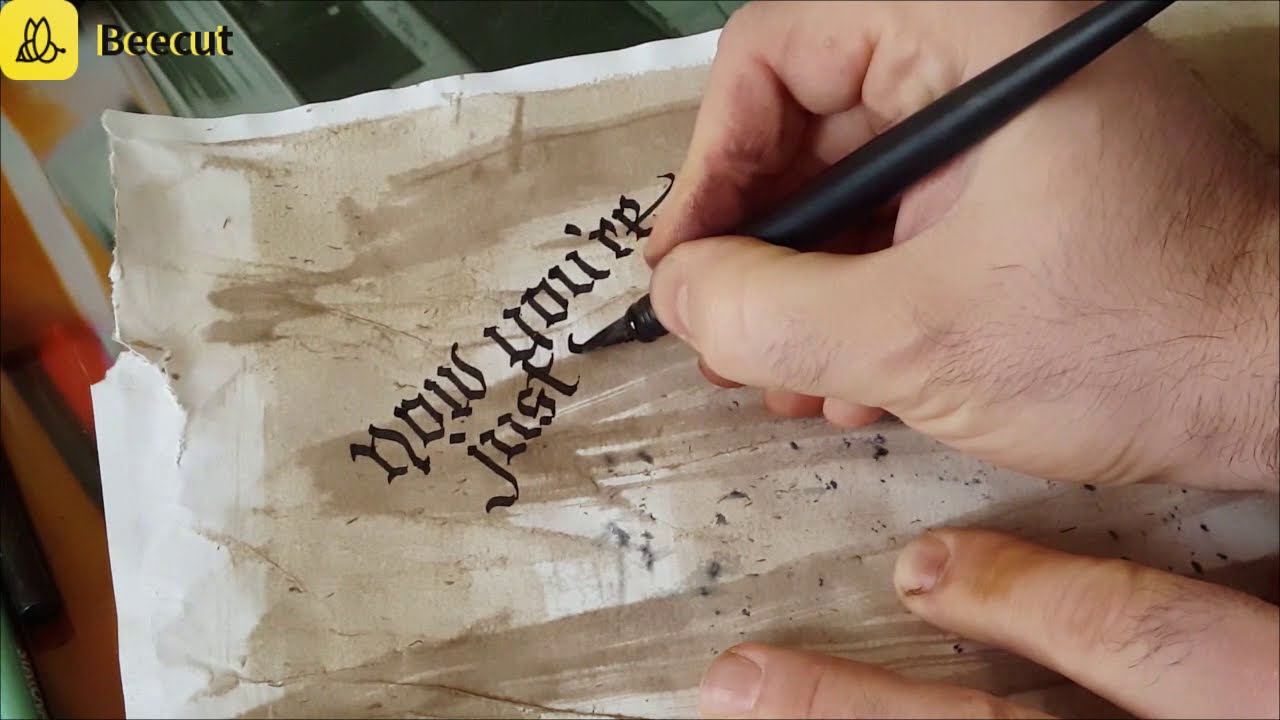 How to Write Old German Calligraphy on a Rustic Background