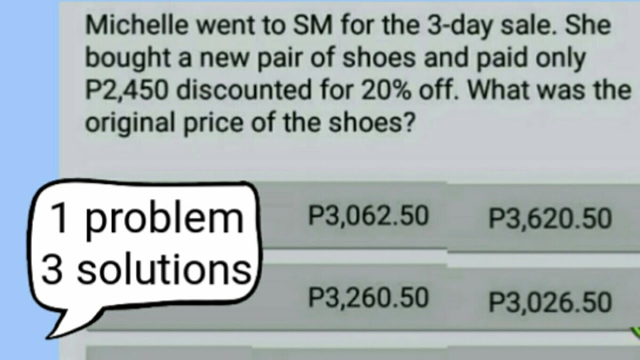 Discount Word Problem: What was the original price? [CSE LET MATH]