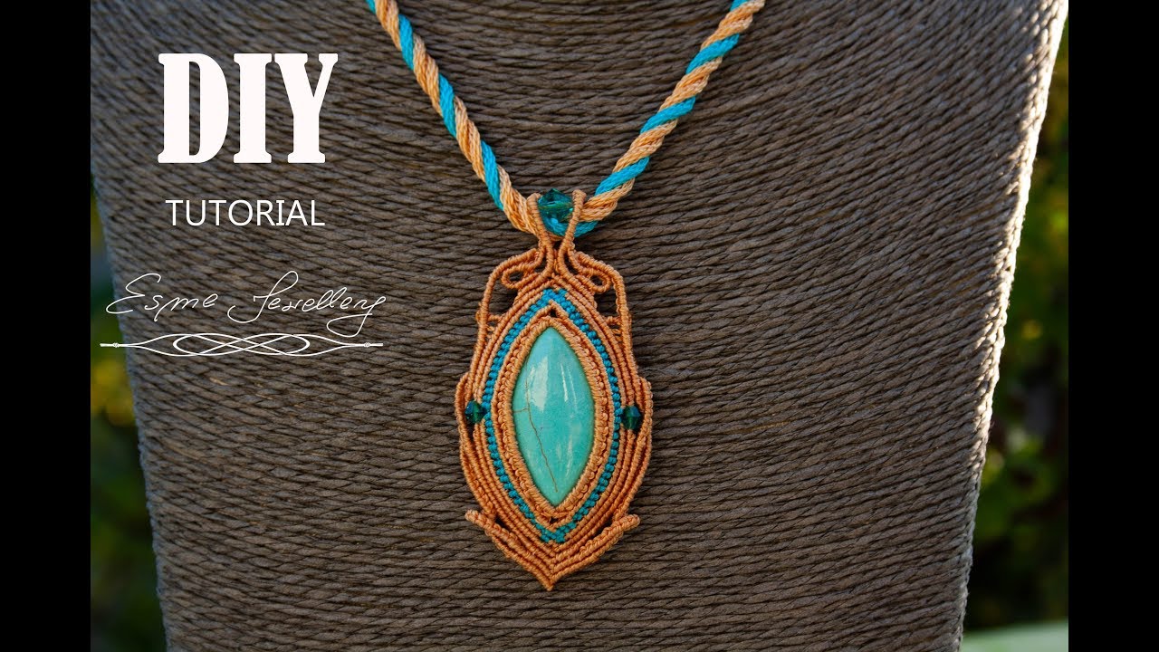 Makramowy naszyjnik krok po kroku / Prosta makrama / Macrame necklace tutorial DIY / Easy macrame