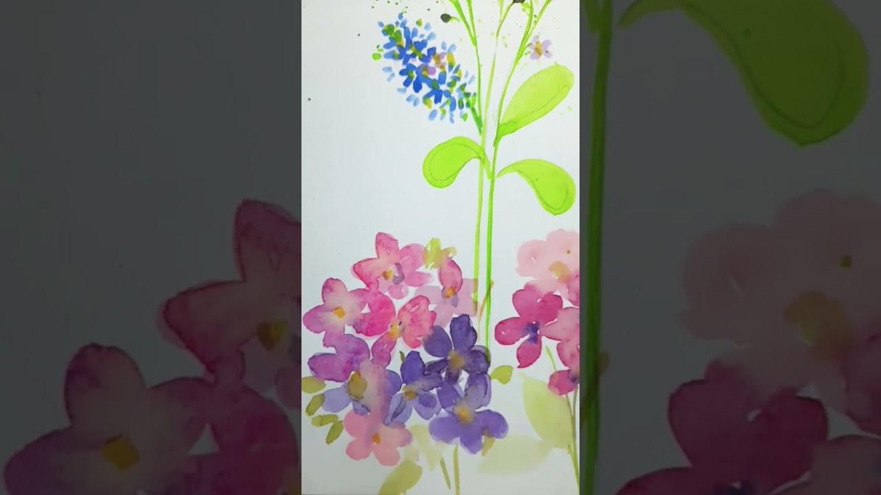 Abstract watercolor floral painting #watercolorpainting #abstract #floral #hegdeart