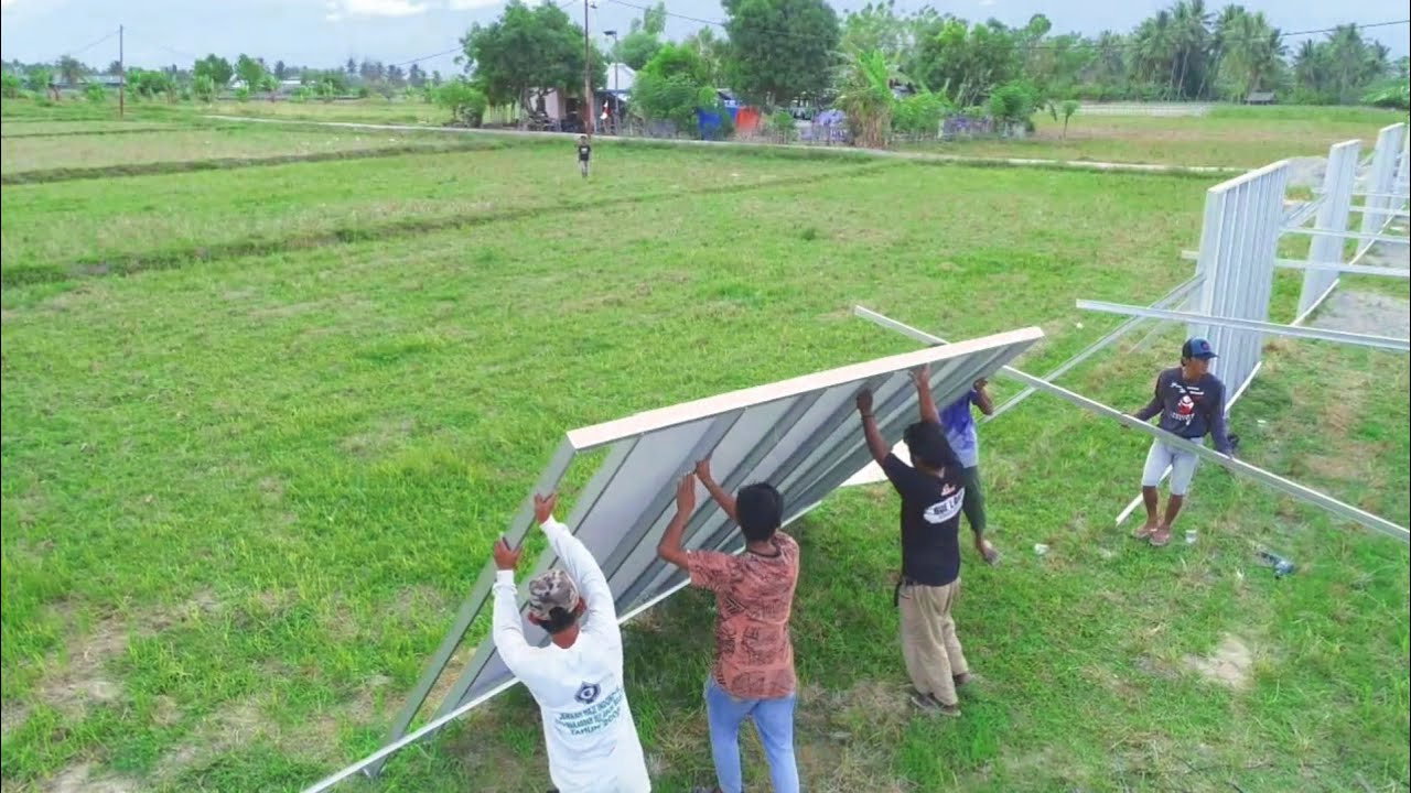 Cara membuat shelter - Huntara dari baja ringan | cara cepat buat rumah dengan baja ringan