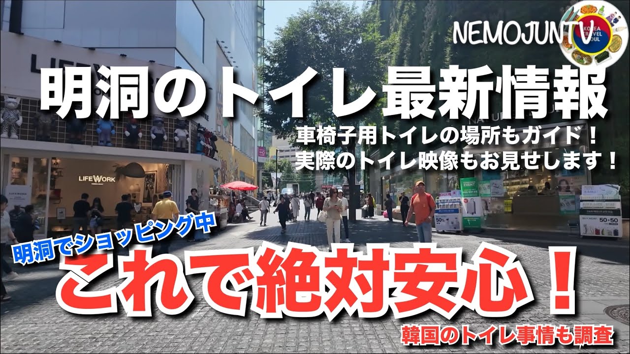 【韓国】明洞のトイレ最新情報！これで絶対安心！実際のトイレ映像も！車椅子用トイレの場所も完全網羅！