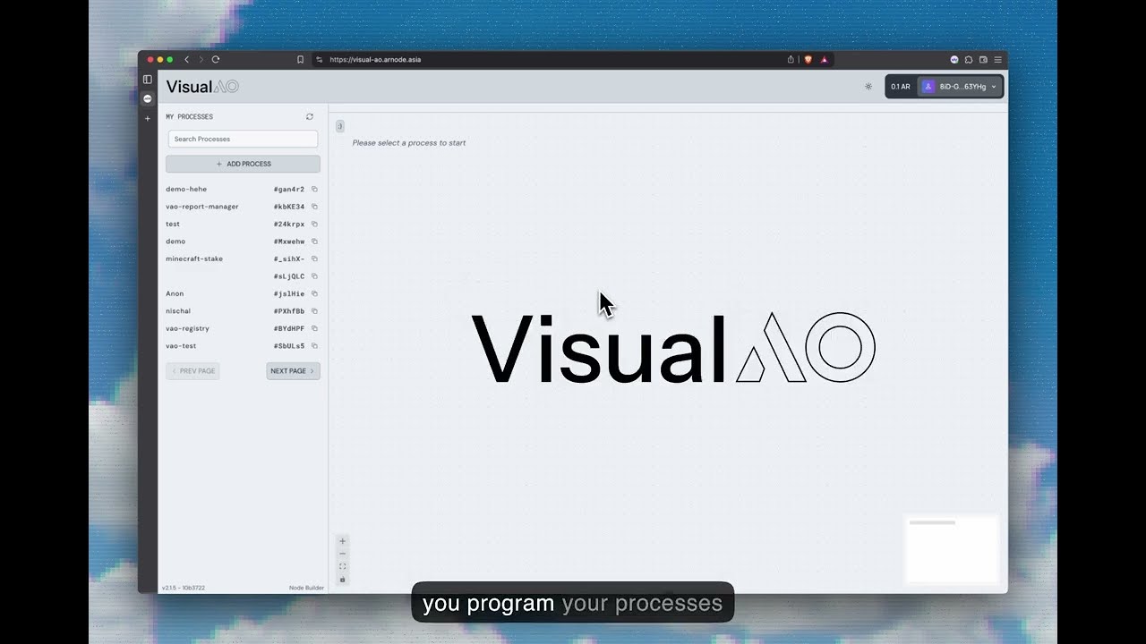 Visual AO - visual programming for @aoTheComputer