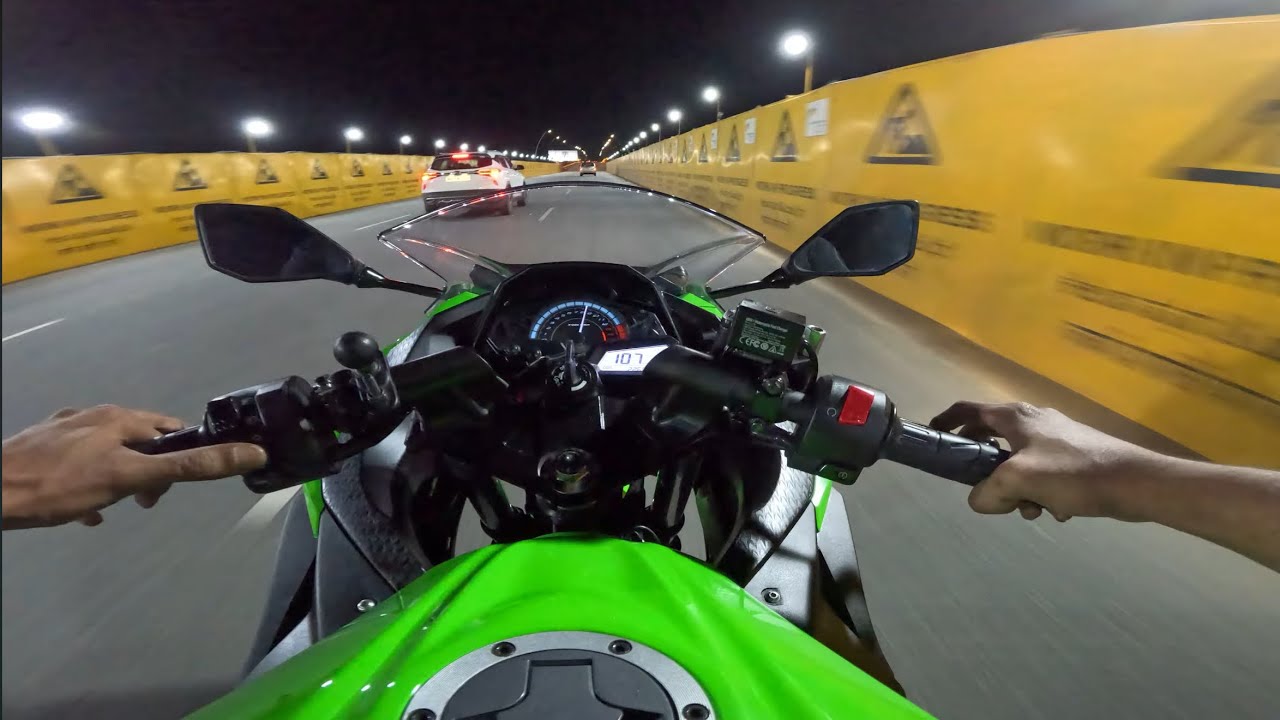 Ninja 300 Night Ride | Pure Engine Sound  POV 4K Stock Exhaust