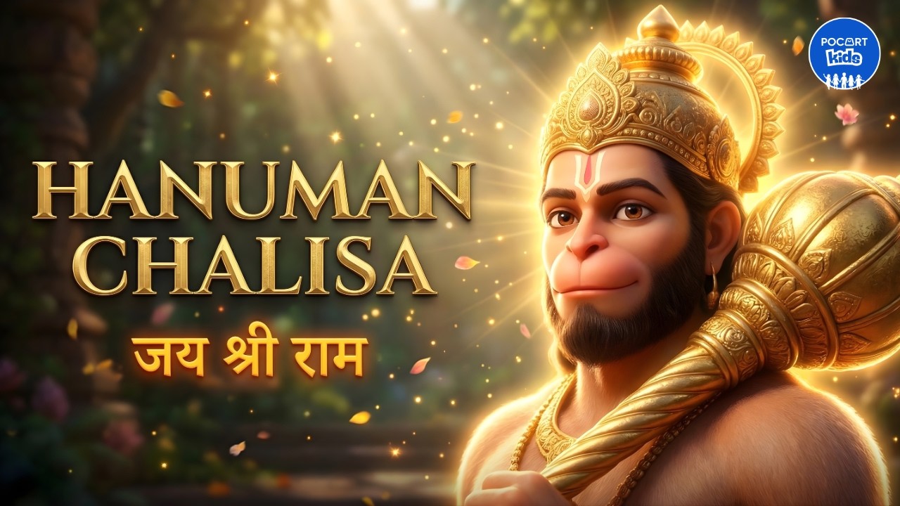 Hanuman Chalisa 🙏 Powerful 3D Animated Bhajan for Kids | Pocart Kids