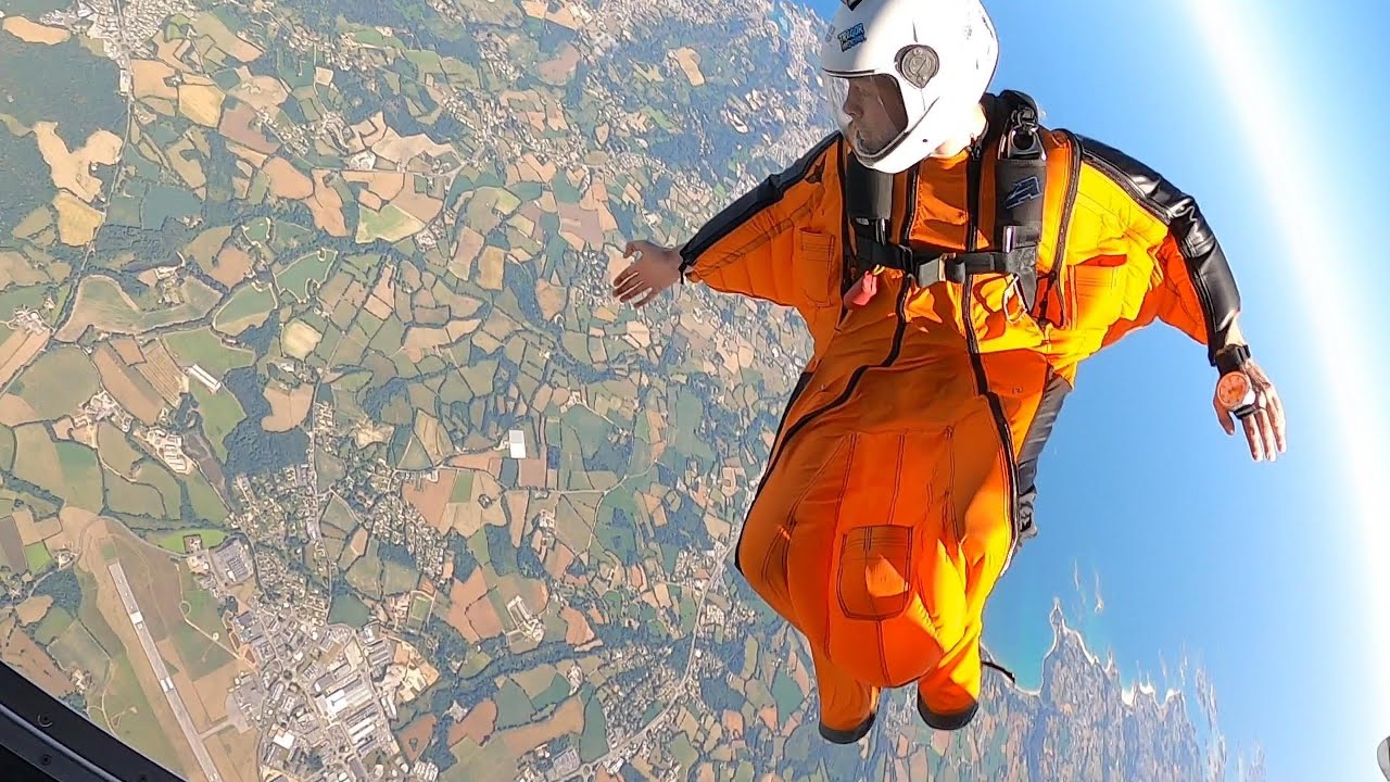 Wingsuit flight over Brittany