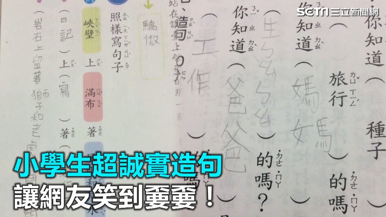 小學生超誠實造句　讓網友笑到嫑嫑！｜三立新聞網SETN.com