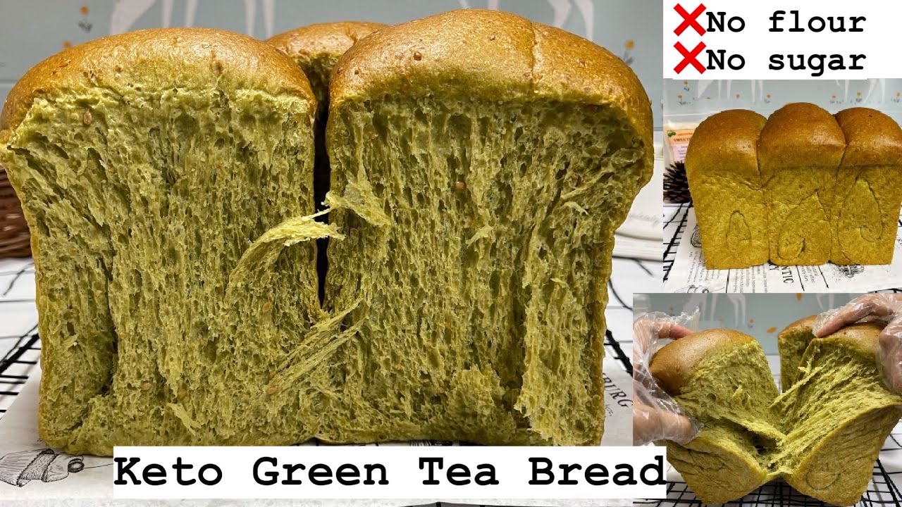 Keto LowCarb โชกุปังชาเขียว❌ no flour❌ no sugar. green tea shoku pan