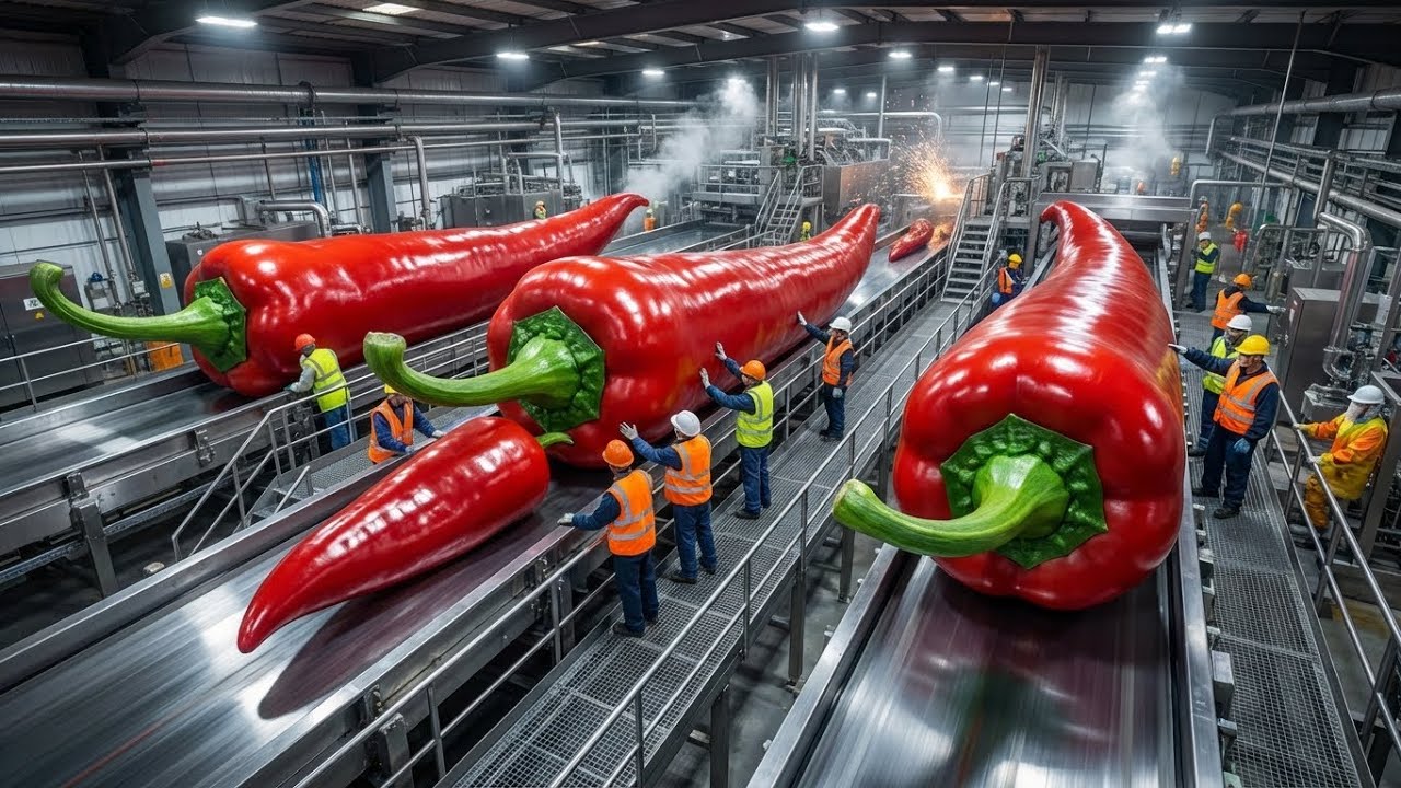 Inside a Modern Chili Factory From Fresh Peppers to Premium Hot Sauce Production Full Process