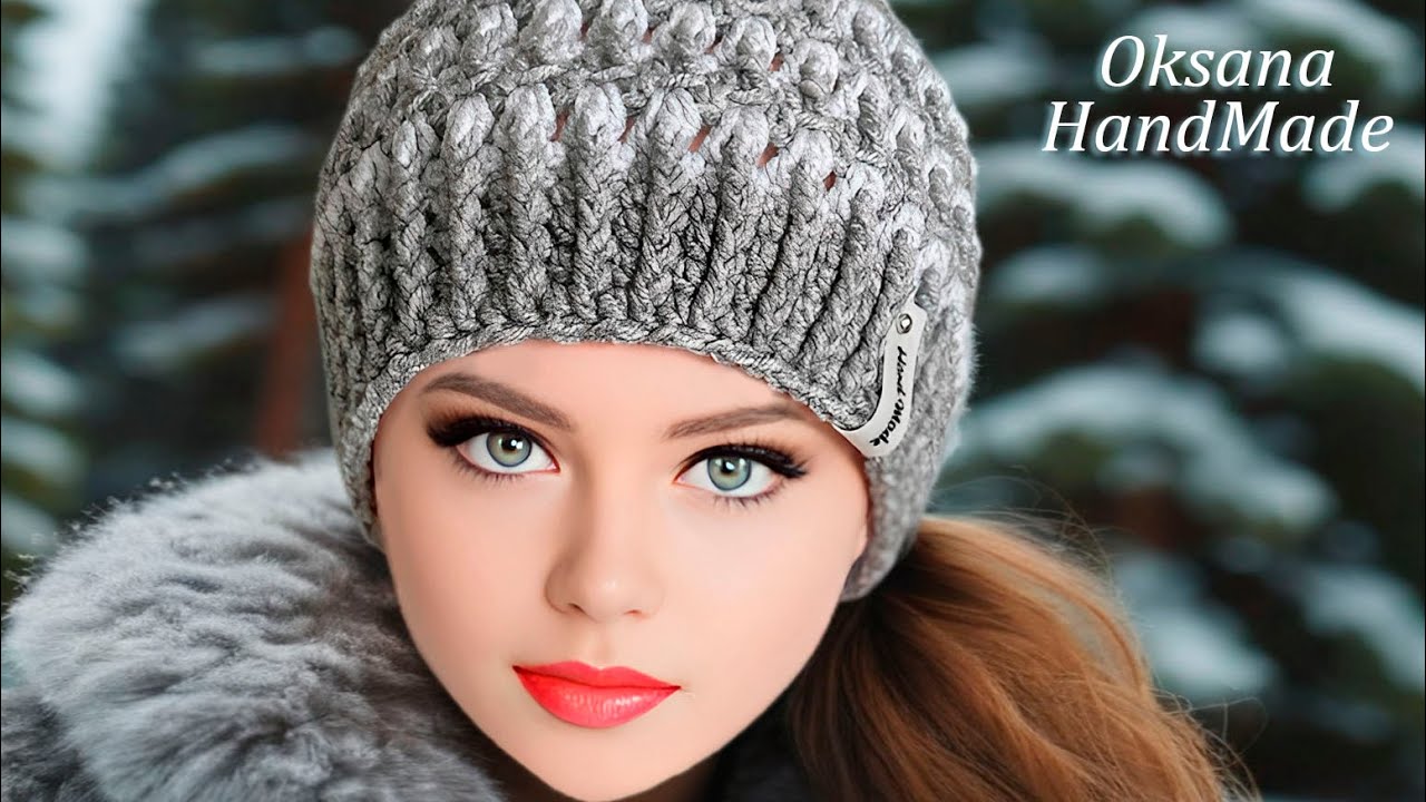 🔥 Таким узором ШАПКУ КРЮЧКОМ вы еще не вязали 😍