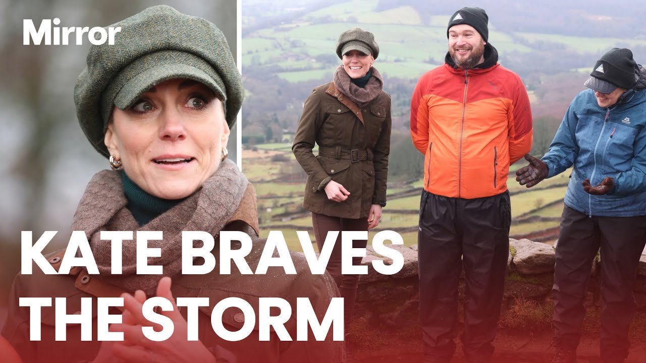 Princess of Wales WEATHERS Storm Chandra during Peak District walk (and sports a new hair do)