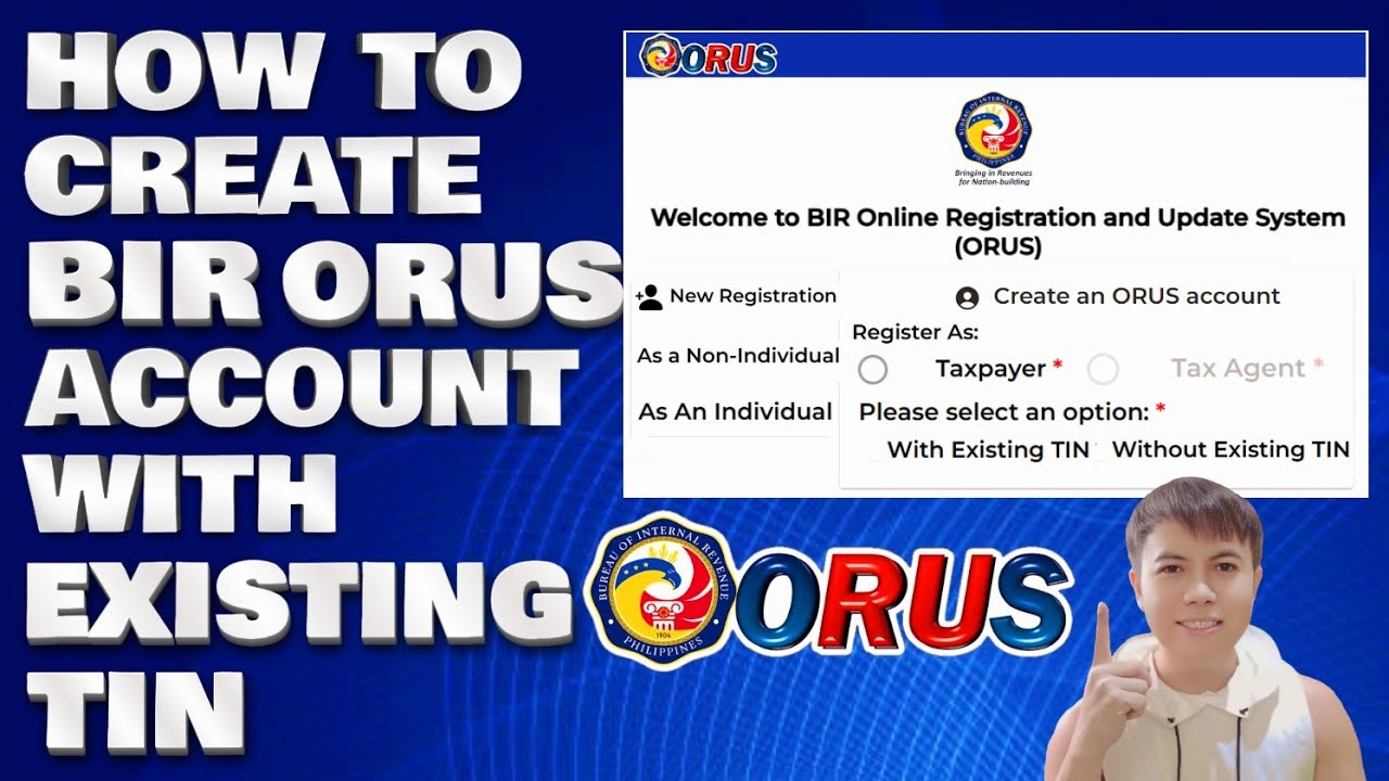 How To Create Your BIR ORUS Account With Existing TIN | Step By Step Guide