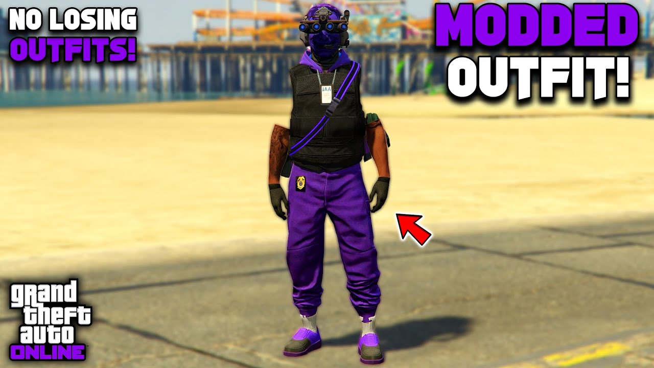 GTA 5 ONLINE Easy Purple Joggers Modded Outfit With Invisible Arms! (No Transfer)