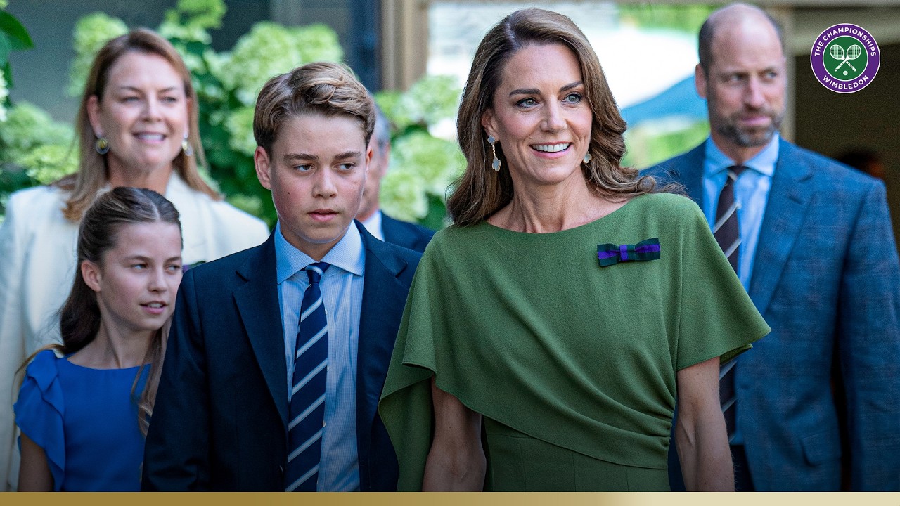 Their Royal Highnesses The Prince & Princess of Wales arrive ahead of the Gentlemen's Singles Final