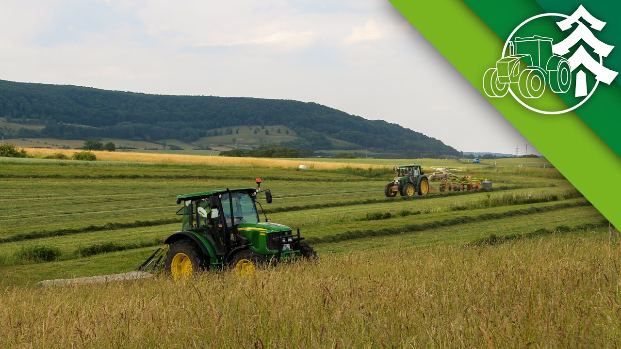 Mähen mit John Deere 5070M und Claas Disco 2650