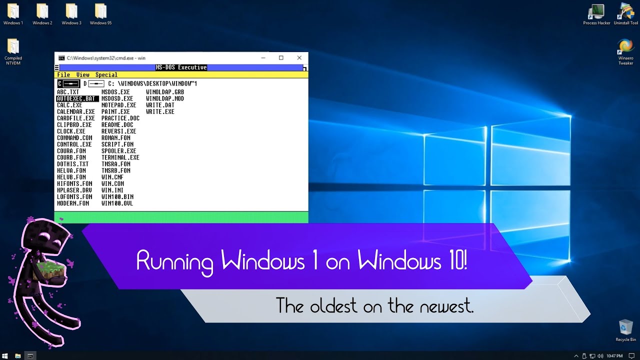 Running Windows 1 on Windows 10!