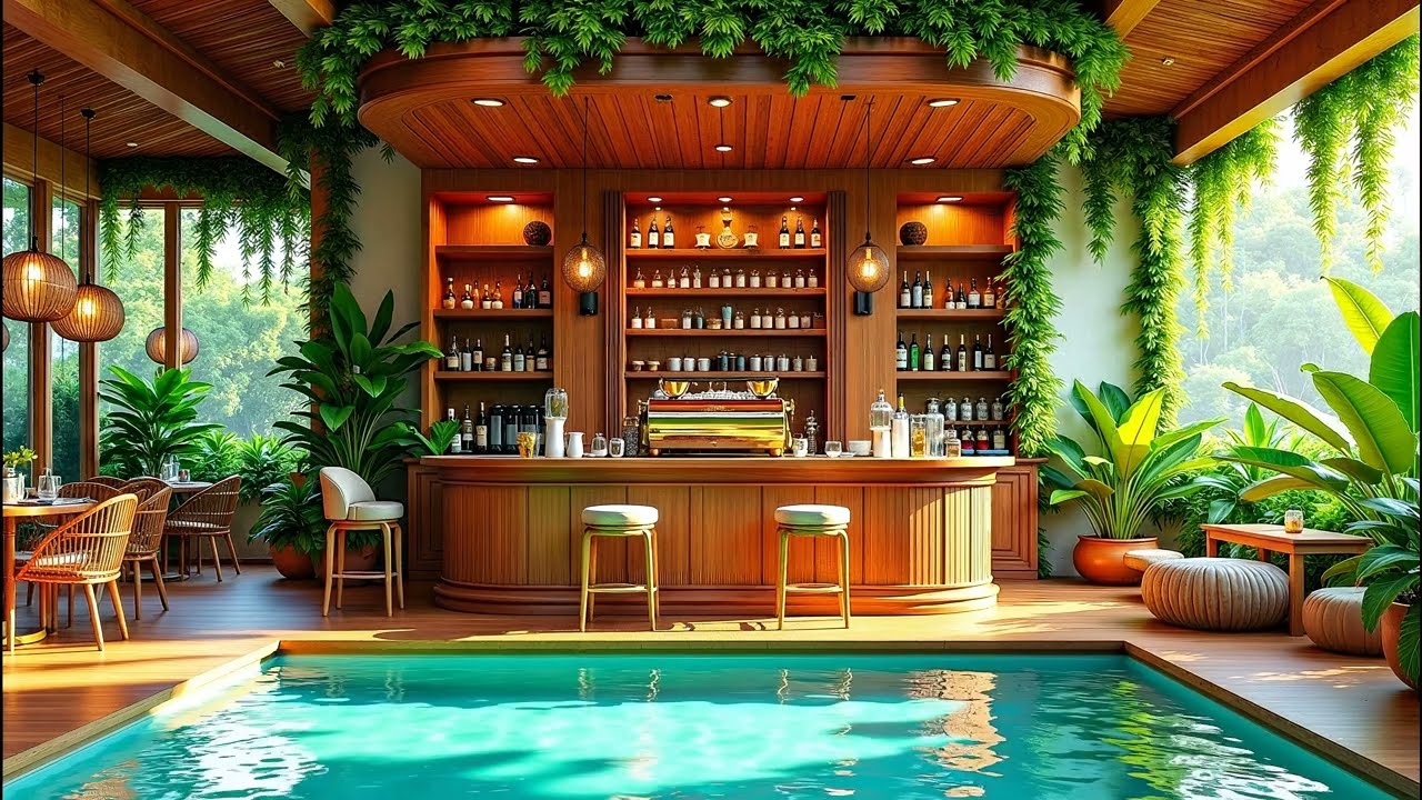 Peaceful Jazz in Wooden Lake House for Study & Relaxation Time