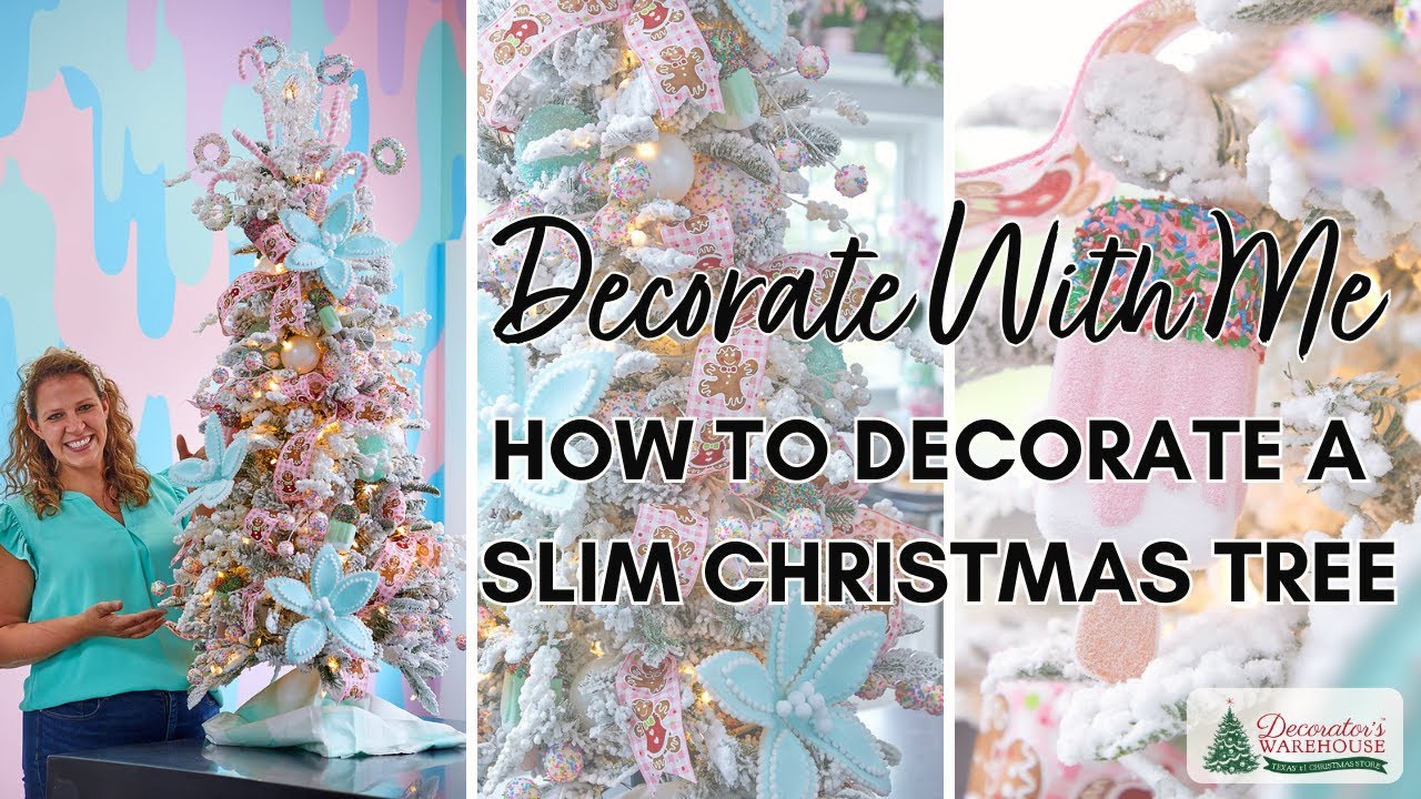 How to Decorate a Slim Christmas Tree | Decorating My Small Christmas Tree