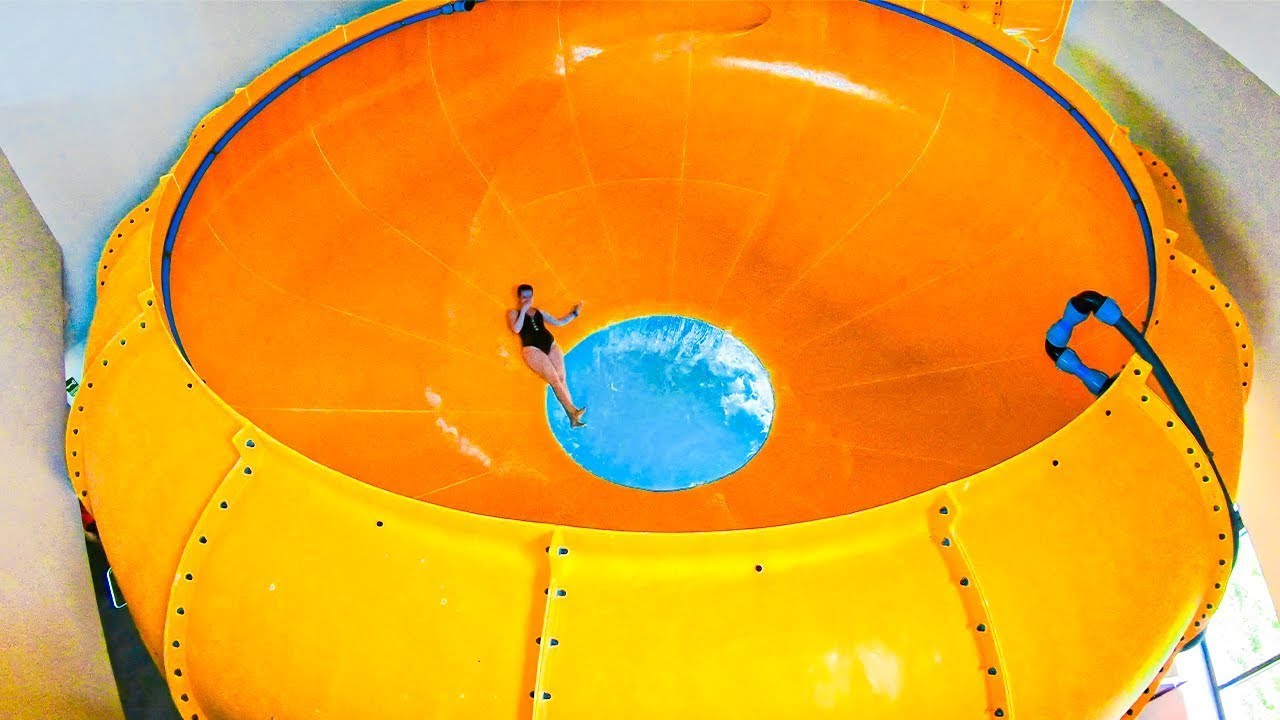 GIANT Space Bowl Water Slide at Tychy Aquapark