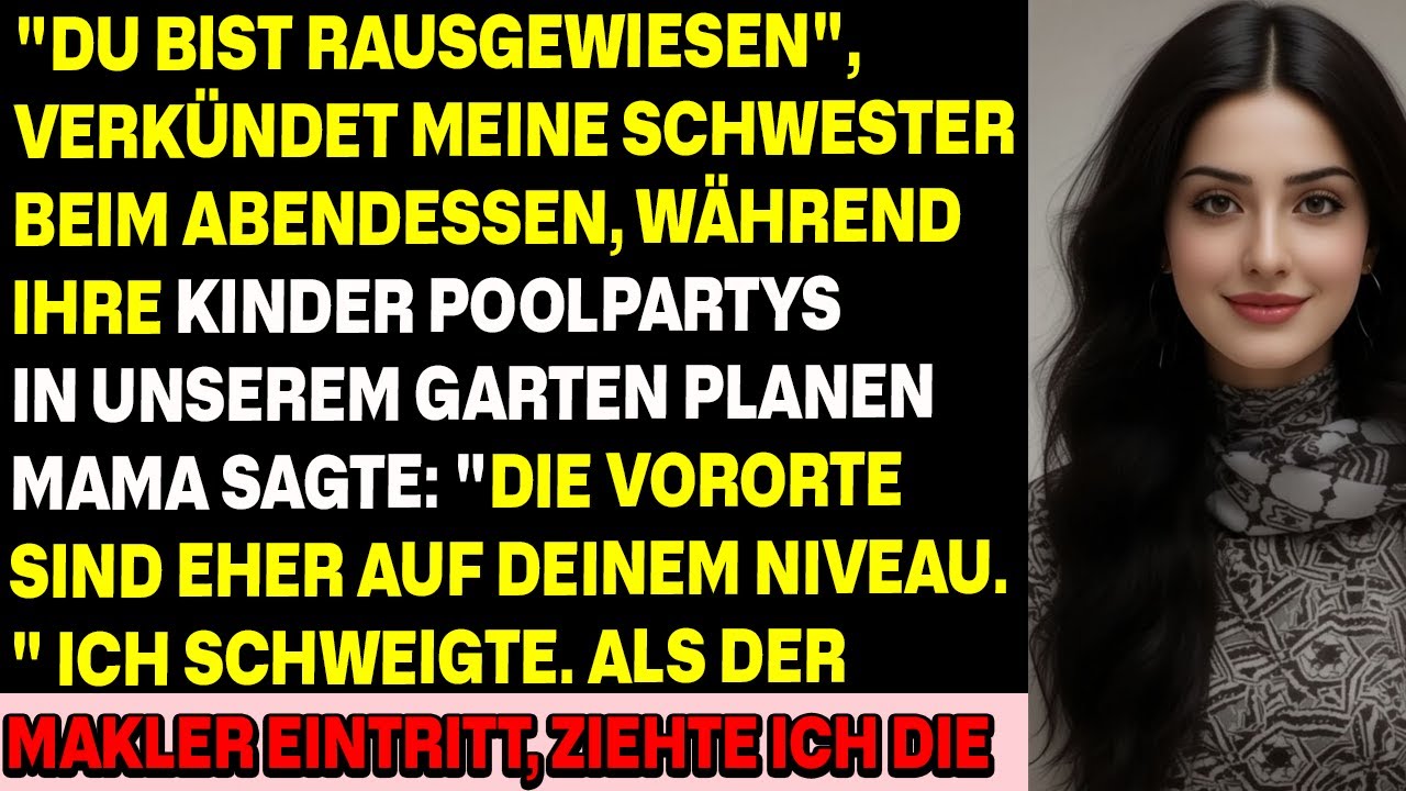Beim Abendessen sagte meine Schwester: „Ihr fliegt raus“ – während ihre Kinder Poolpartys planten
