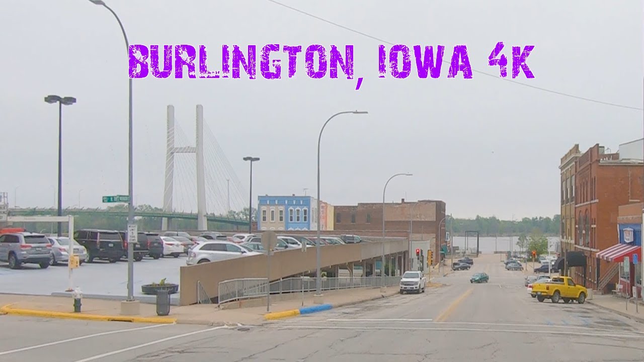 A Town That Peaked In The Railroad Era: Burlington, Iowa 4K.