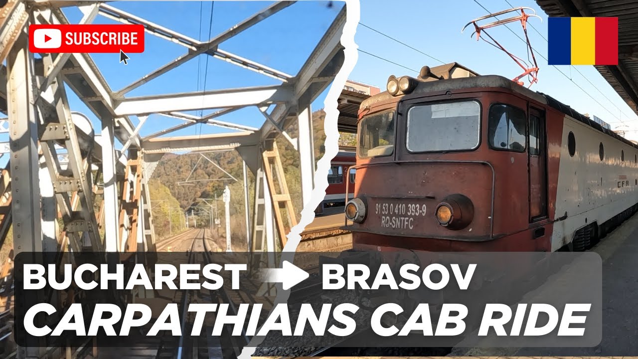 CAB RIDE through the stunning CARPATHIAN MOUNTAINS to Transylvania🧛‍♂️| Bucharest to Brasov by Train