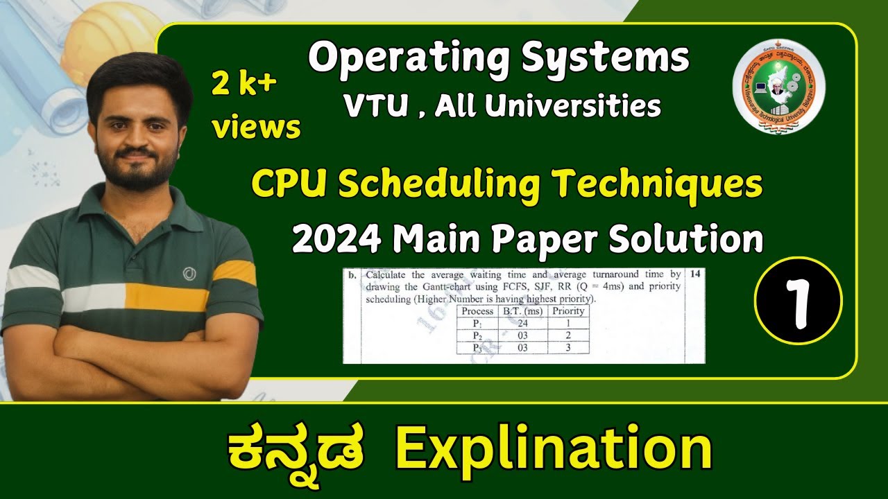2024 (pyq) main paper question solutions | CPU Scheduling Algorithms