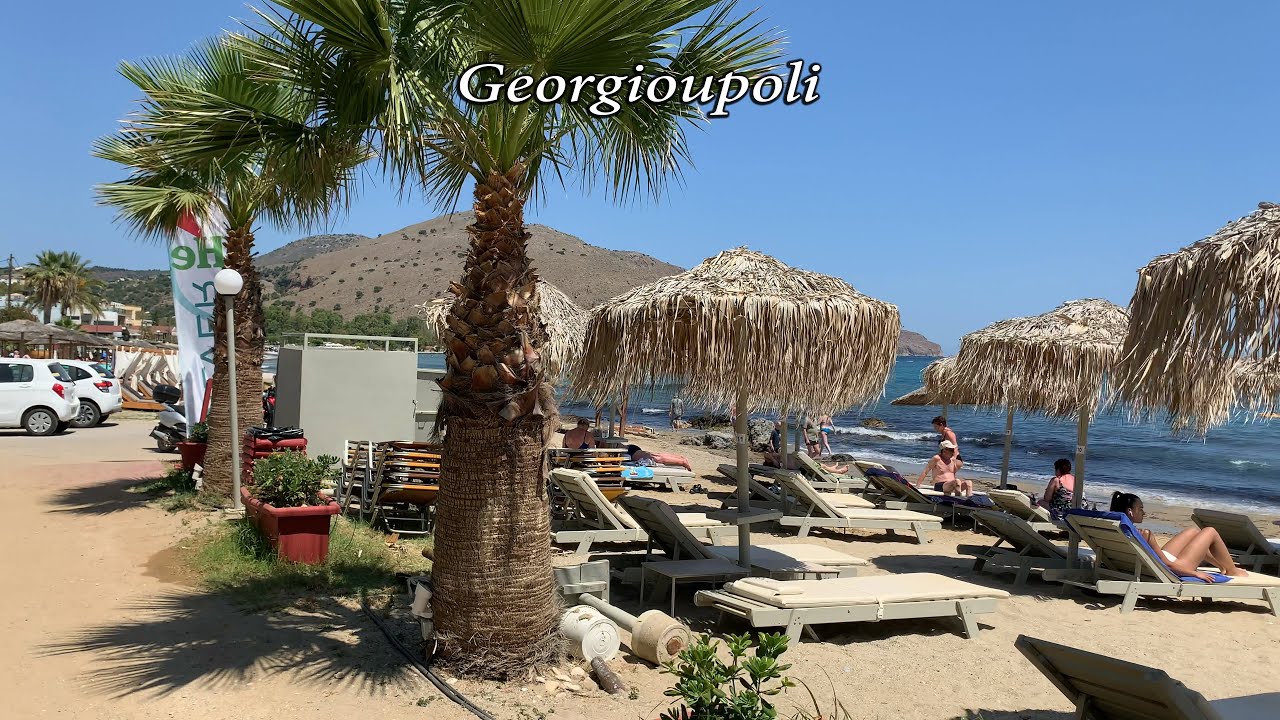 Georgioupoli, Chania 🌴 | A Fantastic Seaside Escape! 4K Walking Tour