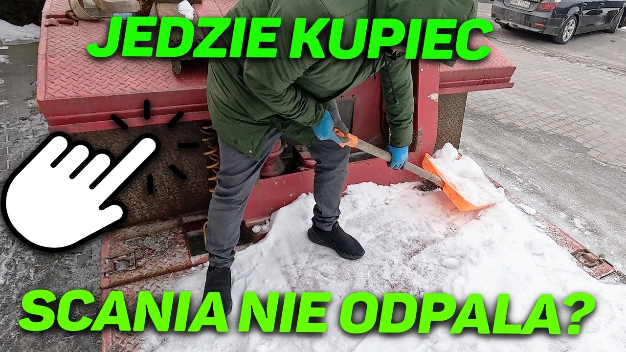 JEDZIE KUPIEC PO NISKOPODWOZIE - SCANIA NIE CHCE ODPALIĆ
